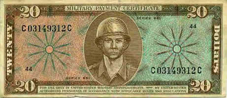 20 Dollar Military Payment Certificate